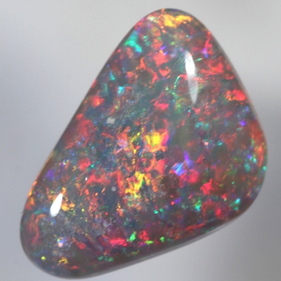 SOLID SEMI BLACK OPAL Very bright top quality opal, Floral Harlequin pattern SEE VIDEO